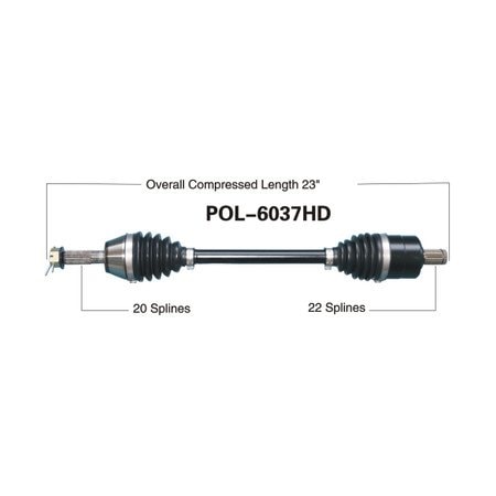 Wide Open Heavy Duty CV Axle for POL HD FRONT L/R 400/500/800MID RANGER POL-6037HD